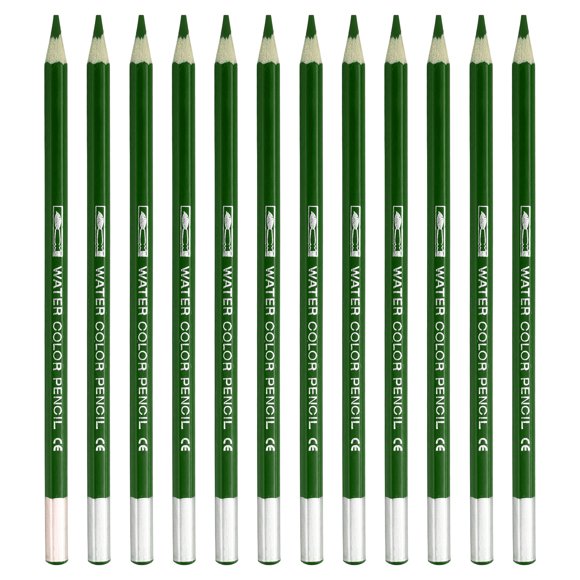 Lápiz de acuarela Uxcell para mezclar, colorear, dibujar bocetos, pintar, 12 piezas, verde