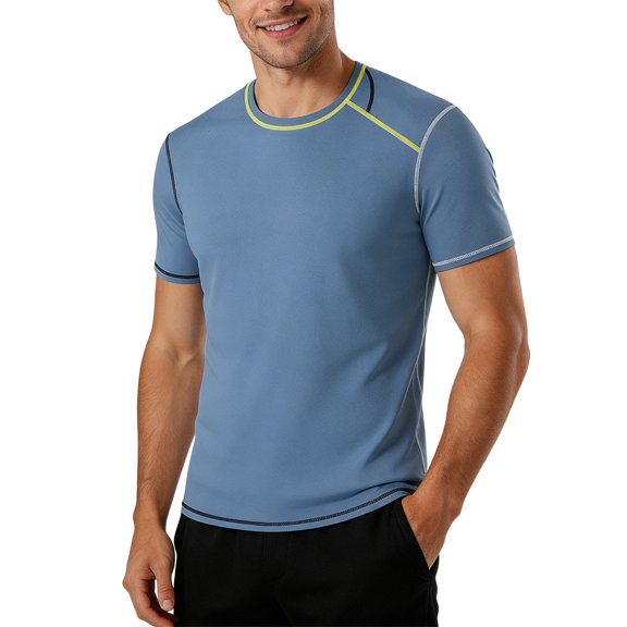 JIAYUE Men's T Shirt Loose Fit Casual Fashion Round Neck Casual Short Sleeve Tees Everyday Soft Lightweight Breathable For Outdoor Workout And Sport Wear For Male