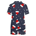 thumbnail image 4 of VBTAPA Women's Christmas Pajamas Sets Cute Xmas Print Button Down Shirts and Shorts 2 Piece Loungewear Set Novelty Holiday Sleepwear Short Sleeve Lounge Pjs Sets Navy S, 4 of 6