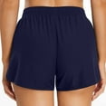 thumbnail image 5 of LIIPEE Athletic Shorts For Women Casual Solid Color Elastic High Waist Drawstring Swimming Yoga Sport Shorts With Pockets Female Trendy Everyday Shorts,Dark Blue,L, 5 of 8