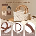 thumbnail image 4 of Crochet Bag Kit 4 Bag Base 8 D Shape Handle 2 Crochet Hook Leather Basket Bottom Plastic Handle Comfort Grip for Handmade Woven DIY, 4 of 9