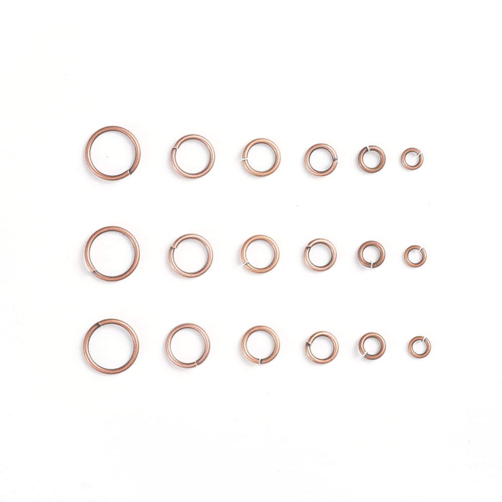 500gs Brass Jump Rings Open Jump Rings Red Copper 4~10x0.8~1mm Inner Diameter: 2.4~8mm