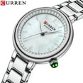 thumbnail image 2 of Curren Simple Dress Watches For Ladies Luxury Quartz Stainless Steel Wristwatches Thin Clock Women Silver - Quartz Wristwatches, 2 of 7