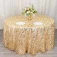 thumbnail image 3 of Efavormart 120" Champagne Wave Embroidered Seamless Sequin Round Tablecloth, 3 of 6