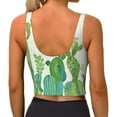 thumbnail image 3 of Sigee Cartoon Cactus for Womens' Sports Vest with Performance Stretch and Quick Dry Fabric, High Elasticity Running Bra Workout Crop Tank Tops Large, 3 of 9