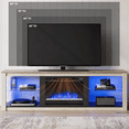 thumbnail image 5 of Bestier Electric Fireplace TV Stand for 75 inch TVs, Fireplace TV Stands for Living Room or Bedroom, LED Entertainment Center with Fireplace, RGB Ambient Lighting, Quick Assembly, Wash White, 5 of 5
