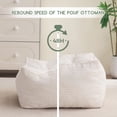 thumbnail image 5 of MAXYOYO Square Corduroy Pouf Ottoman,A Modern Foam Stuffed Poof Perfect to Rest Your Feet, Soft Poufs for Living Room,Beige,14"X21.6", 5 of 5