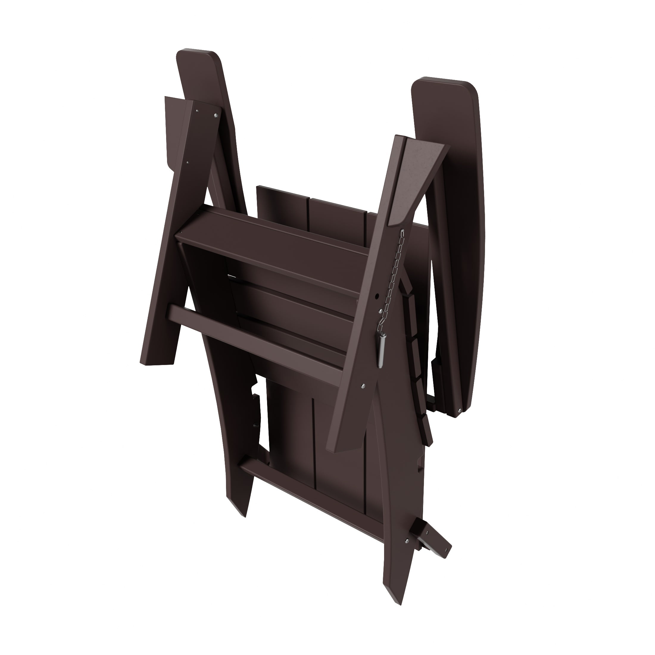 WestinTrends Ashore 4-Piece Foldable Adirondack Chair Set, All-Weather Poly Lumber, Modern Farmhouse Patio Seating, Dark Brown