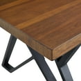thumbnail image 2 of 59" Industrial Dining Table with Distressed Wood Top, Angular Metal Base, Walnut+Black, 2 of 8