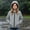 Gray, variant on Girls Lightweight Hooded Jacket Full Zip Water-Resistant with Pockets for Kids