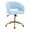 Blue, variant on KCC Upholstered Velvet Office Chair, Adjustable Swivel Vanity Chair with Gold Metal Base and Wheels for Home Office or Makeup Room(Cream)
