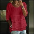 thumbnail image 2 of Women's Tops, Tees & Blouses Print Round Neck 3/51 Sleeve Loose Plus Size Womens Spring Summer Shirts, 2 of 4