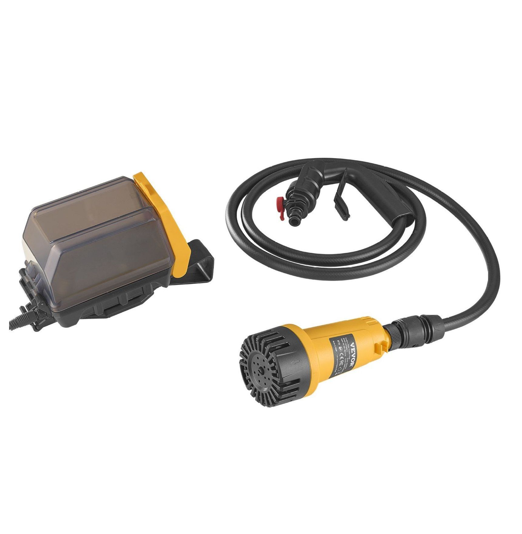 Cordless Water Transfer Pump for Dewalt 20V MAX, Submersible Pump 528 GPH, 66ft Lift, Brushless Motor, Garden Hose Included, Automatic Timer, Portable Utility Pump