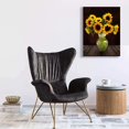 thumbnail image 5 of Sunflower Canvas Wall Art for Bathroom Bedroom Wall Decor Framed Blooming Yellow Flower Wall Decoration Dark Brown Wood Wall Picture for Living Room Sunflower Canvas Painting 12x16inch, Black, 5 of 6