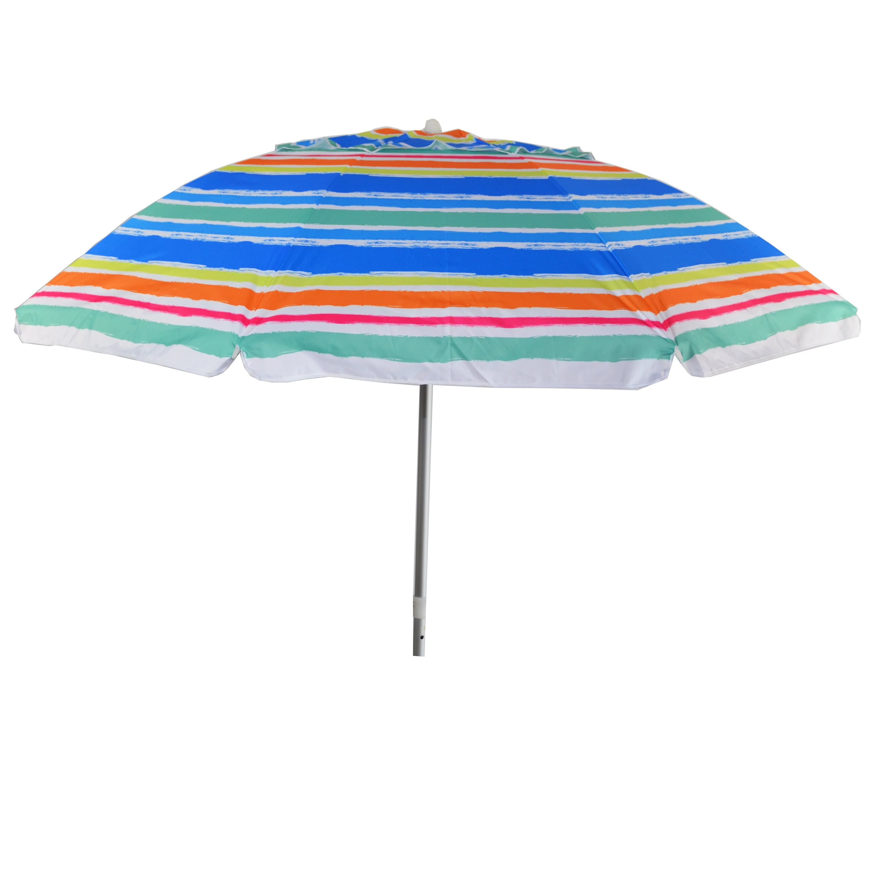 DestinationGear 7 ft Multi-Color Striped Beach Umbrella, UV Resistant