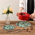 thumbnail image 5 of SKYSONIC 2Pcs Trivet Pot Holder, Penguins Snowflakes Round Woven Potholders Set Cotton Braided Hot Pads Coasters Table Mats for Cooking and Baking, 5 of 7