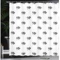 thumbnail image 3 of Ambesonne Charcoal Grey Shower Curtain, Monotone Tree Motifs, 69"Wx84"L, White, 3 of 4