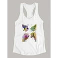 thumbnail image 3 of Rainbow Splash Ostriches Racerback Tank Women -Fab Funky Designs, Female x-Small, 3 of 4