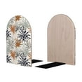thumbnail image 2 of Lsque Tropical Leaves Printed Wood Bookends,Non-Skid Bookend for Shelves,Heavy Duty Support Bookends,Non-Slip Foam Pads for Office, Home, and Library,1 Pair, 2 of 8