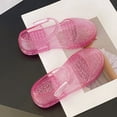 thumbnail image 7 of JDEFEG Girls' Jelly Sandals Comfort Summer Outdoor Casual Beach Shoes Non Slip Walking Shoes Girls Princess Shoes Children's Closed Toe Sandals Little Girl Baby Jelly Shoes Pink Size 10.5, 7 of 7