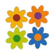 Magnetic Bumper Sticker - Set of 4 Magnets - Pastel Flowers - Decoration Magnets - 4" x 4" Each Flower