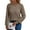 Brown005, variant on QHRMKOG Womens SweatersLong Sleeve Lace Solid Color Striped Blouse Classic Fit Fleece Round Neck Button decoration Sweater Winter Dressy Casual Clothes Green M
