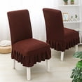 thumbnail image 4 of 2Pcs Dining Room Chair Covers, Removable Washable and Dirt-Resistant Chairs Protective Cover for Homes, Restaurants - Amber brown, 4 of 5