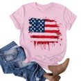 thumbnail image 4 of Sexlip Womens Swimsuit Set Dripping Flag Print Cover Up Design Crew Neck Short Sleeve Loose Silhouette Soft Fabric for Summer Water Activities Pink XXL, 4 of 4