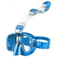 thumbnail image 3 of 2X Snorkel Mask Foldable Diving Mask Set with Dry Top System and Camera Mount, Anti-Fog Snorkeling -Blue, 3 of 7