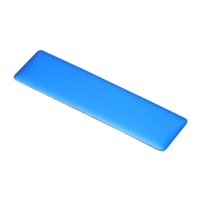 Unique Bargains 3'x1' Metal Name Plate Anodized Aluminium Self Adhesive Sign Tag Blue 20 Pack
