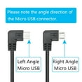 TRAHOODash Cam Micro USB Power Cable, Left Angle 90 Degree Micro USB