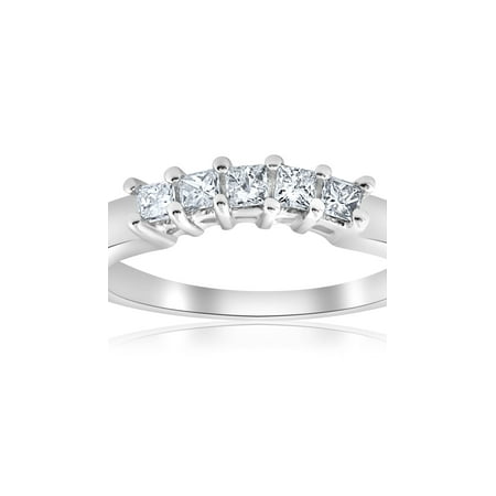 Pompeii3 1 2ct Princess  Cut  Diamond Curved Wedding  Ring  