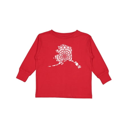 

Inktastic Alaska Silhouette Mandala Boys or Girls Long Sleeve Toddler T-Shirt