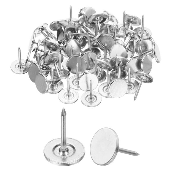 60Pack Upholstery Tacks, 11mmx15mm Flat Head Thumb Tack, Silver