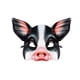 thumbnail image 1 of Decoración de media cara de cerdo para cosplay de animales, utilería de película, disfraz de Halloween Negro, 1 of 9