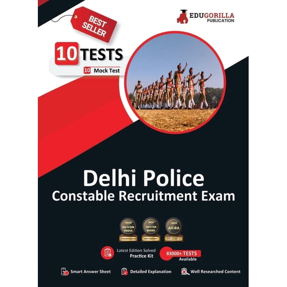 Delhi Police Constable Recruitment Exam Book 2023 (English Edition) - 10 Full Length Mock Tests (1000 Solved Objective Q, (Paperback)