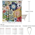 thumbnail image 4 of Boho Floral Shower Curtain Paisley Fancy Bohemian 72x72 inch Medallion Colorful Mandala Retro Hippie Haskell Ethnic Unique Artwork Cloth Fabric Bathroom Decor, 4 of 6