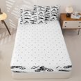thumbnail image 4 of Manfei Sporty Motorcycle Zipper Full Size Comforter Sets with Fitted Sheet and 2 Pillowcases,Checkerboard Pattern Zipper Bedding Set,White,Reversible,4pcs, 4 of 8