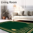 thumbnail image 2 of ODIKA 5'x7' Machine Washable Non-Slip Area Rug, Yuletide Greetings Front Porch Welcoming Adorned Pine Branches High Traffic Rug with Pad, Green, 734768, 2 of 8