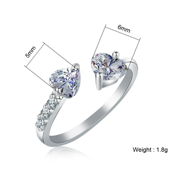 ZHAGHMIN Gold Thumb Ring Open Diamond Zircon All Double Size Rings Jewelry  Ring Women Full Heart Western Rings Size 11 Women Rings Set Bohemian Ring