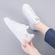 thumbnail image 5 of Zapatos de mujer de primavera y verano, superficie de cuero PU, estilo deportivo transpirable, zapatos casuales, zapatos de tabla, zapatos blancos de estudiante, zapatos bajos, 5 of 6