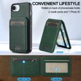 thumbnail image 2 of Allytechgroup Case for iPhone 16e, PU Leather 2 In 1 Wallet Stand Case with Detachable Card Holder Support Wireless Charging Shockproof Magnetic Back Cover for iPhone 16e, Green, 2 of 13