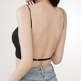 thumbnail image 3 of Lumtrix Women Cross Back Bra Padded Seamless No Underwire Deep V Neck Thin Straps Bralettes Black 38, 3 of 5