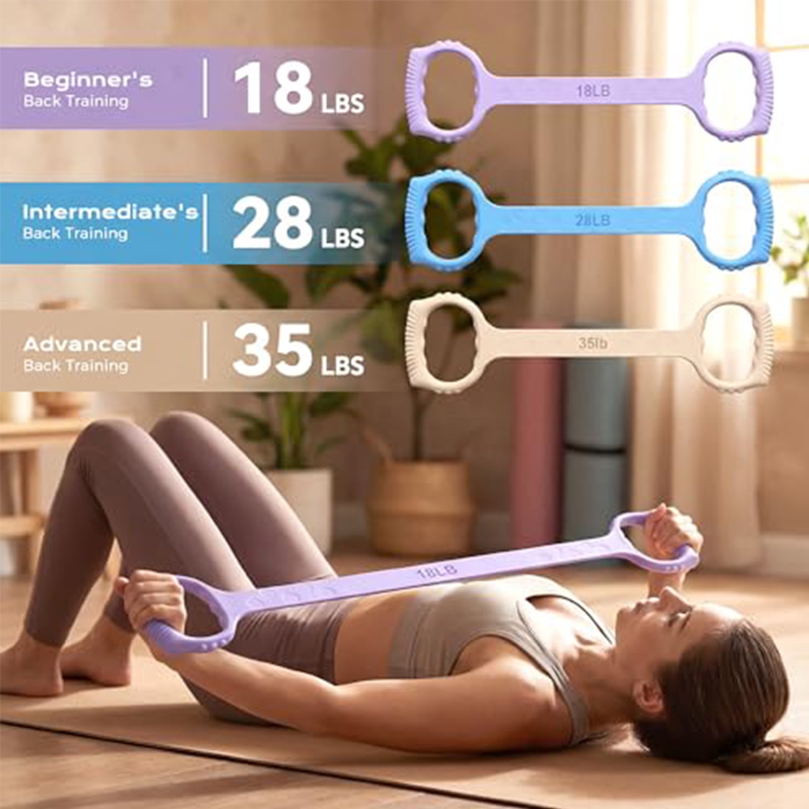 Figure 8 Resistance Band with Handles, 2026 New Resistance Band with Handles for Exercise, Flex Sculpt Band for Women Arms Shoulder Back Legs Stretching Pilates Yoga