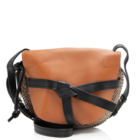 Pre-Owned Loewe Calfskin Tweed Gate Small Crossbody