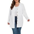 thumbnail image 2 of Cueply Women's Plus Size Cardigan Long Sleeve Lightweight Sheer Open Front Knited Cardigan 1X-4X, 2 of 6