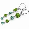 thumbnail image 2 of Galaxy Gold 14k White Gold Chandelier Earrings with Natural Peridots and Blue Topaz, 2 of 3