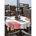 thumbnail image 2 of Outdoor Tablecloth with Umbrella Hole for Patio/Picnic/Party/Camping, Red Blue Coastal Waterproof Table Cloth Round Cover Washable, Starfish Shell Coral Summer Beach Ocean (Dia 54"), 2 of 9