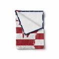 thumbnail image 2 of American Flag Soft Flannel Fleece Throw Blanket, America Continent Shaped Flag Martial Design International World Glory Print, Cozy Plush for Indoor and Outdoor Use, 60" x 80", Navy Red, by Ambesonne, 2 of 6