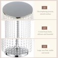 thumbnail image 2 of Soporte dorado para tartas de boda de 12 pulgadas con colgantes de cristal brillante, soporte tipo candelabro de metal para tartas de magdalenas y postres, plato expositor redondo con espejo para mesa, 2 of 7